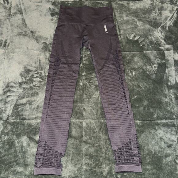 Gymshark Vital Seamless Legging Purple Compression Women's Small Gym Activewear - Picture 3 of 6